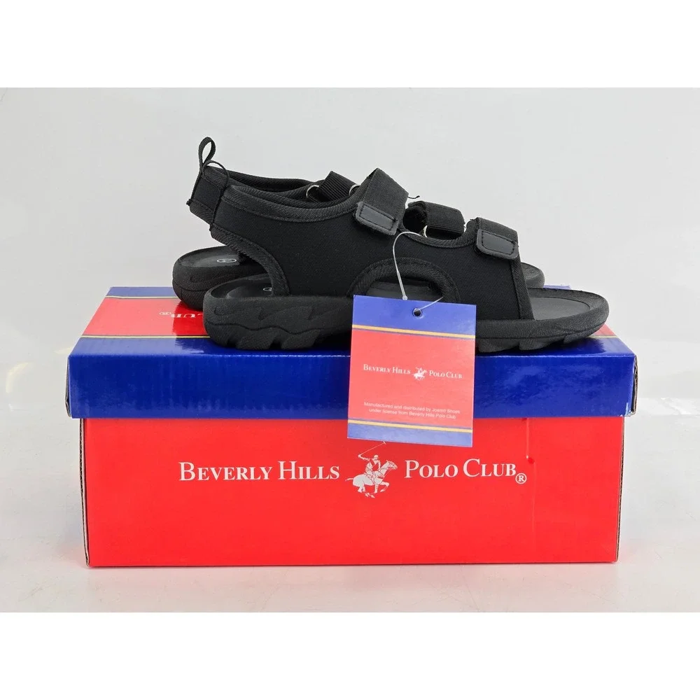 Beverly Hills Polo Club Sport Sandals Men 11 Black Strappy BH93317 - New